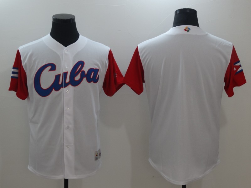 Men Cuba Baseball Majestic White 2017 World Baseball Classic Replica Team Jersey